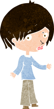 Bir insan tarafından çizilmiş, kafası karışık bir kadın.