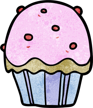 Bir insan tarafından çizilmiş bir kek.