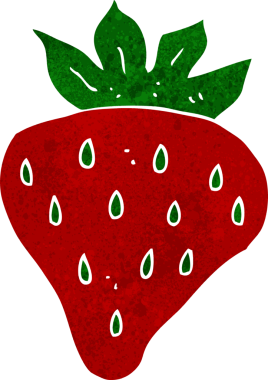 Bir insan tarafından çizilmiş çilek çizgi filmi.