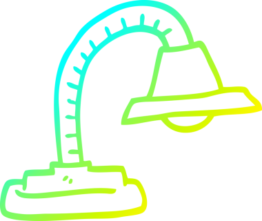 Bir insan tarafından çizilmiş ayarlanabilir çizgi çizgi bir lambanın soğuk eğimli çizimi