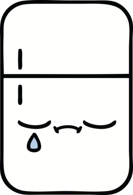 Bir insan tarafından çizilmiş buz dolabı karikatürü.