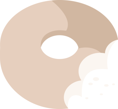 Bir insan tarafından çizilmiş ısırılmış çörek grafik vektör resimleme simgesi