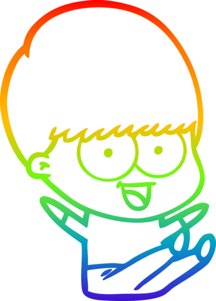 gökkuşağı gradyanı çizimi bir insan tarafından çizilmiş mutlu bir çizgi film çocuğu