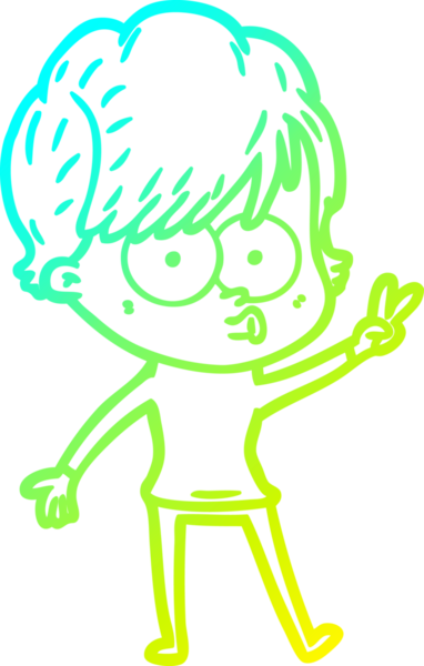 Bir insan tarafından çizilmiş bir karikatür kadın çizimi.