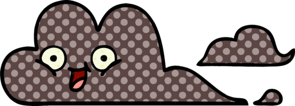 Bir insan tarafından çizilmiş bir fırtına bulutunun karikatürü.