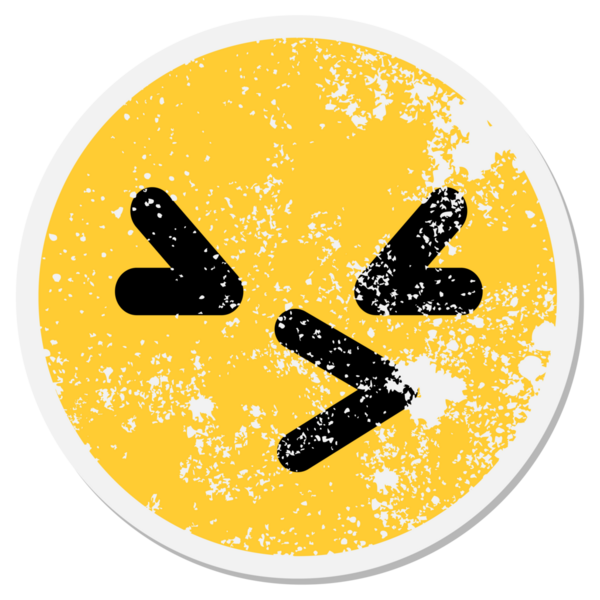 Bir insan tarafından çizilmiş sinirli kuş surat çemberi.