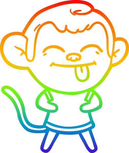 gökkuşağı gradyan çizimi bir insan tarafından çizilmiş komik bir çizgi maymun