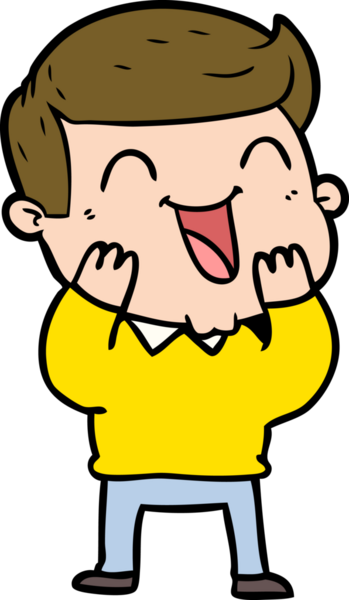 Bir insan tarafından çizilmiş gülen çizgi film adamı.