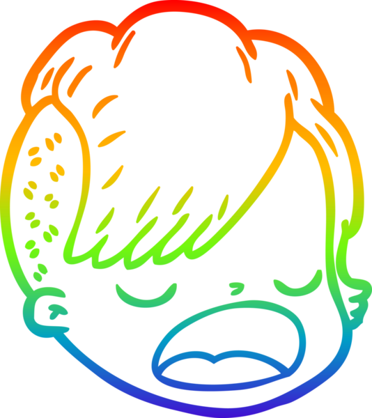 gökkuşağı gradyan çizgi çizimi bir insan tarafından çizilmiş bir kadın yüzü