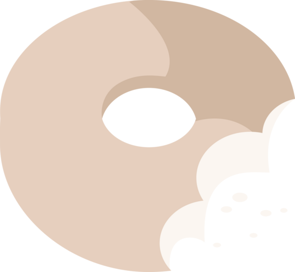 Bir insan tarafından çizilmiş ısırılmış çörek grafik vektör resimleme simgesi