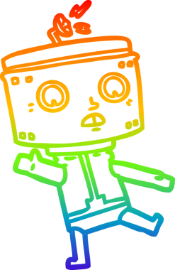 gökkuşağı gradyan çizgisi bir insan tarafından çizilmiş robot çizgi