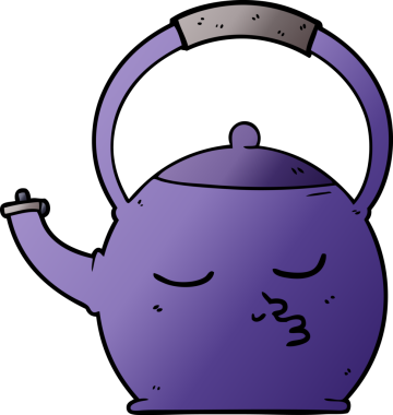 Bir insan tarafından çizilmiş bir çaydanlık.