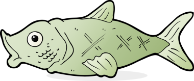 bir insan tarafından çizilmiş karikatür balığı