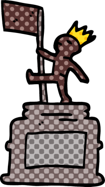 bir insan tarafından çizilmiş karikatür heykeli