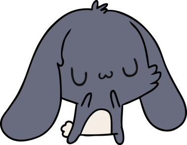 Çizim: kawaii şirin tüylü tavşan bir insan tarafından çizilmiş.