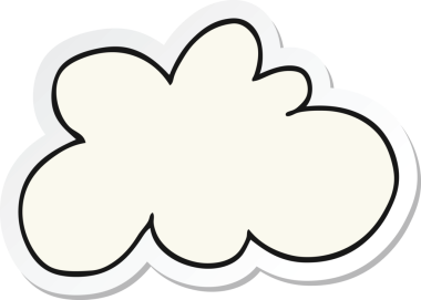 Bir insan tarafından çizilmiş karikatür dekoratif bulut sembolü.