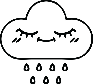 Bir insan tarafından çizilmiş yağmur bulutunun çizgi çizimi
