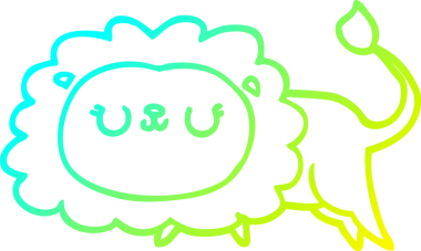 Bir insan tarafından çizilmiş karikatür aslanı çizimi.