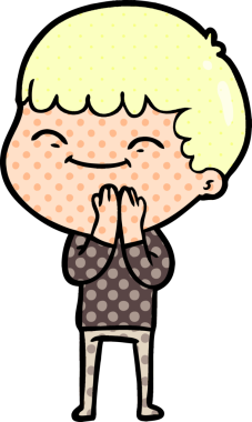 Bir insan tarafından çizilmiş mutlu çocuk çizgi filmi.