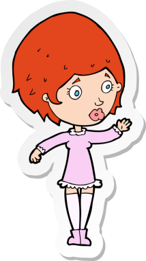 Bir insan tarafından çizilmiş güzel bir karikatür çıkartması.