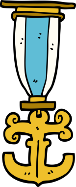 Bir insan tarafından çizilmiş karalama denizci madalyası.