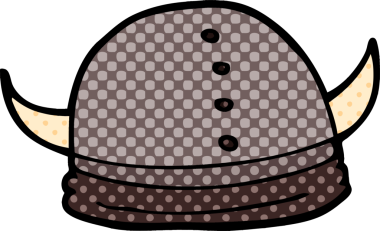 Bir insan tarafından çizilmiş karalama Viking miğferi