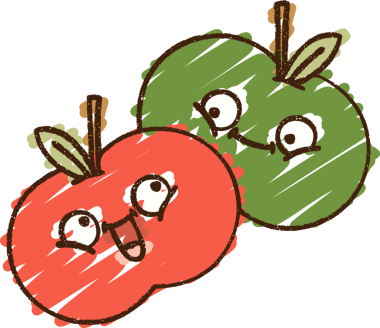 Bir insan tarafından çizilmiş elma tebeşiri