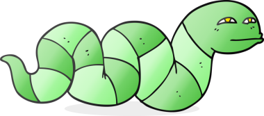 Bir insan tarafından çizilmiş serbest çizim çizgi film yılanı