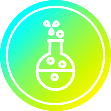 Havalı gradyan bir insan tarafından çizilmiş dairesel bir bilim deneyi simgesi