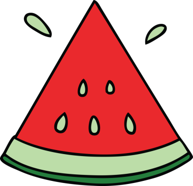 Bir insan tarafından çizilmiş garip bir karpuz.