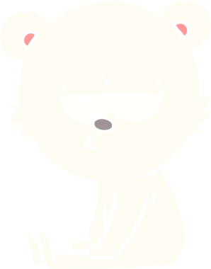 Sıkıcı kutup ayısı düz renkli çizgi film bir insan tarafından çizilmiş.