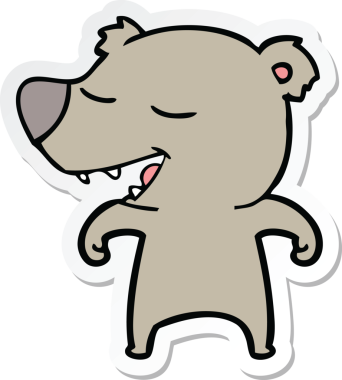 Bir insan tarafından çizilmiş çizgi film ayısının çıkartması.