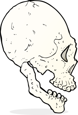 bir insan tarafından çizilmiş kafatası çizimi