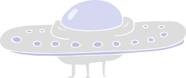 Bir insan tarafından çizilen uçan dairenin düz renk çizimi