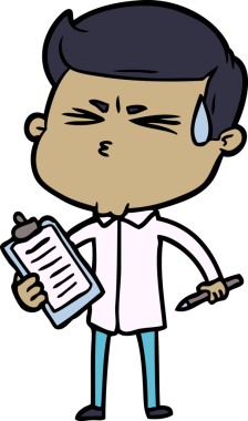 Bir insan tarafından çizilmiş terleyen çizgi film adamı.