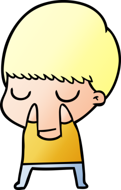 Bir insan tarafından çizilmiş sakin çocuk çizgi filmi.