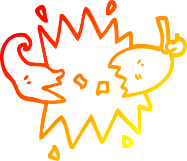 Bir insanın çizdiği kırmızı acı biber çizgi filminin sıcak gradyan çizimi