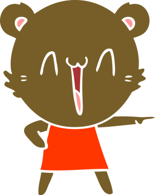 Mutlu ayı düz renkli çizgi film bir insan tarafından çizildi.