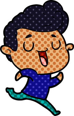 Bir insan tarafından çizilmiş mutlu çizgi film adamı.