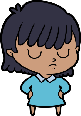 Bir insan tarafından çizilmiş karikatür kadın.