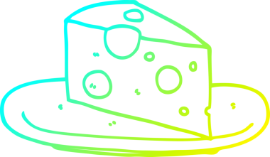 Bir insanın çizdiği karikatür peynirinin soğuk gradyan çizimi