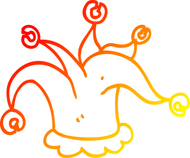 Bir insan tarafından çizilmiş soytarı şapkasının sıcak çizgi çizimi