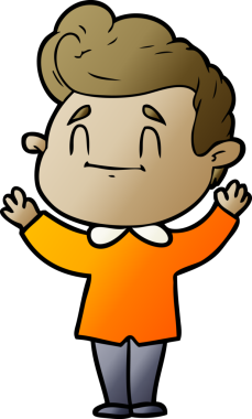 Bir insan tarafından çizilmiş mutlu çizgi film adamı.