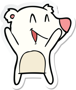 Bir insan tarafından çizilmiş gülen kutup ayısının çıkartması.