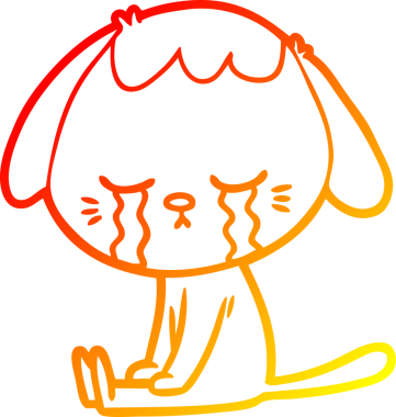 Bir insan tarafından çizilmiş çizgi film köpeğinin sıcak çizgi çizimi