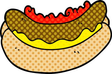 Bir insan tarafından çizilmiş sosisli sandviç karalaması.