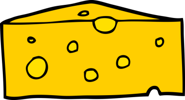 Bir insan tarafından çizilmiş çizgi film peyniri.