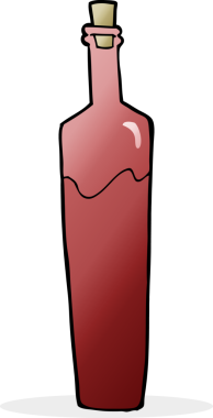 Bir insan tarafından çizilmiş lüks bir çizgi film şişesi.