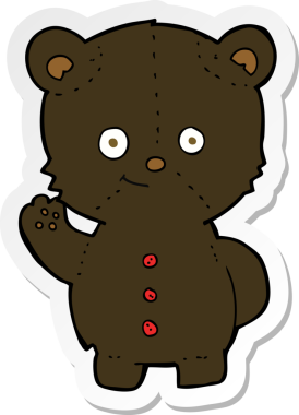 Bir insan tarafından çizilmiş siyah ayı yavrusunun çıkartması.