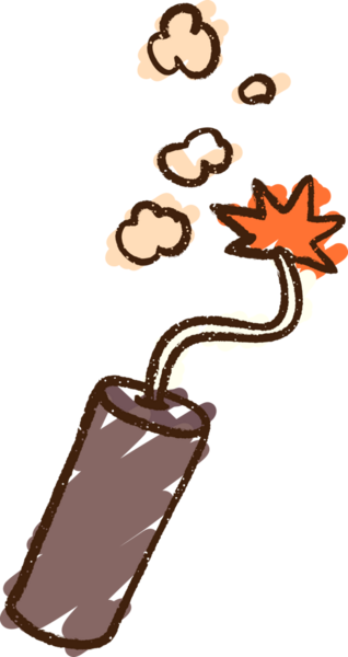 Bir insan tarafından çizilen dinamit tebeşiri